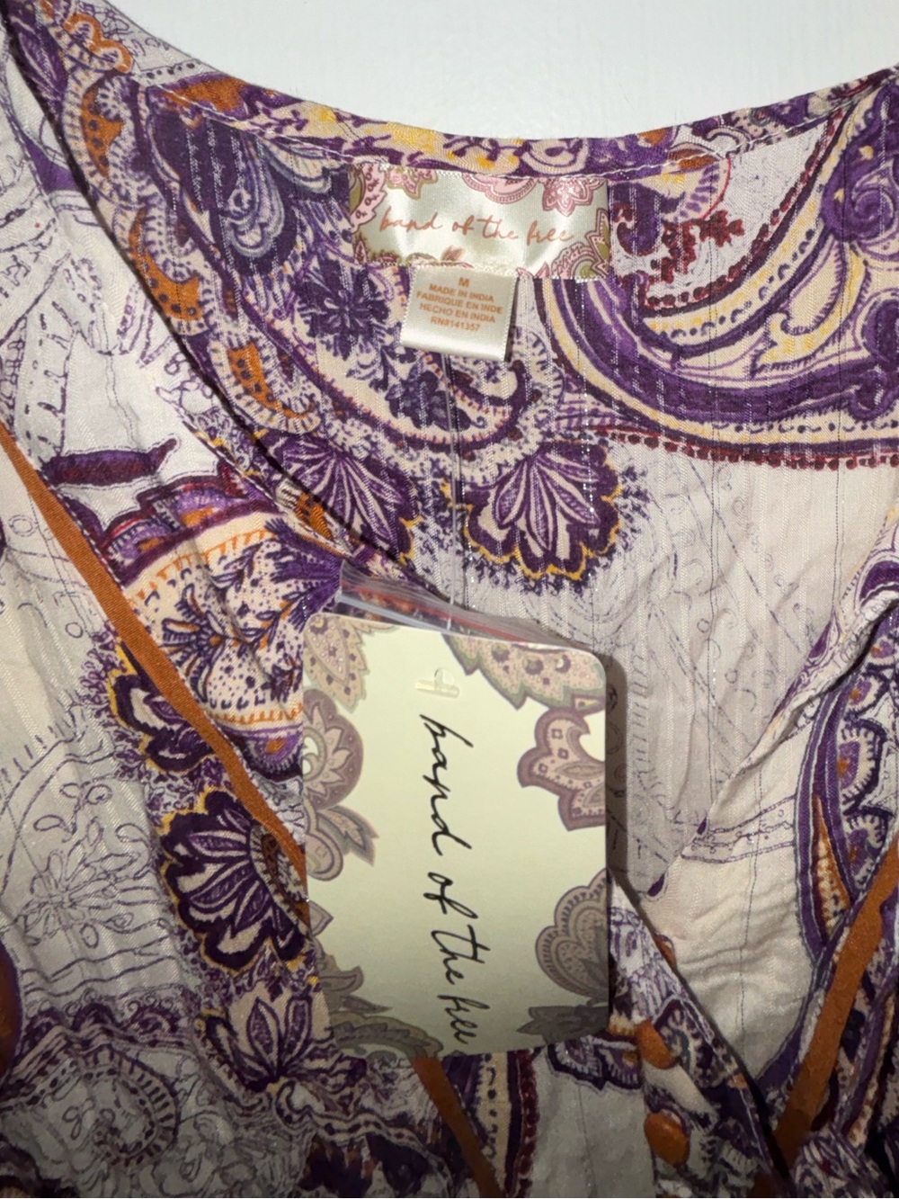 Band of the Free Paisley Long Sleeve Mini Dress - Picture 4 of 5
